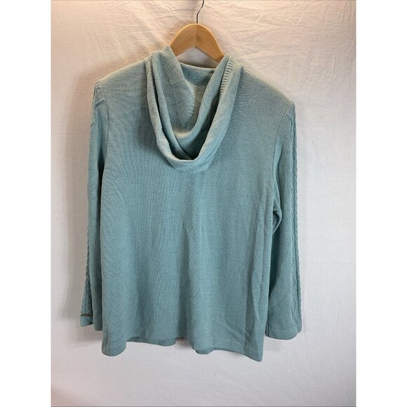 ST. JOHN Sport Wool Blend Full‎ Zip Up hoodie Cardigan Size S Old money Blue - Picture 2 of 9